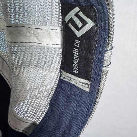 Ford H3 Headwear Mesh Trucker Cap Navy Cream Adjustable - Picture 4 of 4